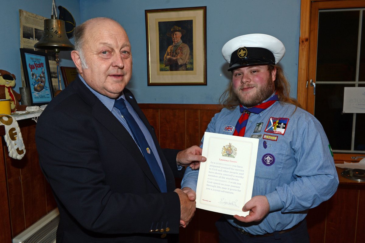 Scout Leader Honoured To Win Award The Shetland Times Ltd