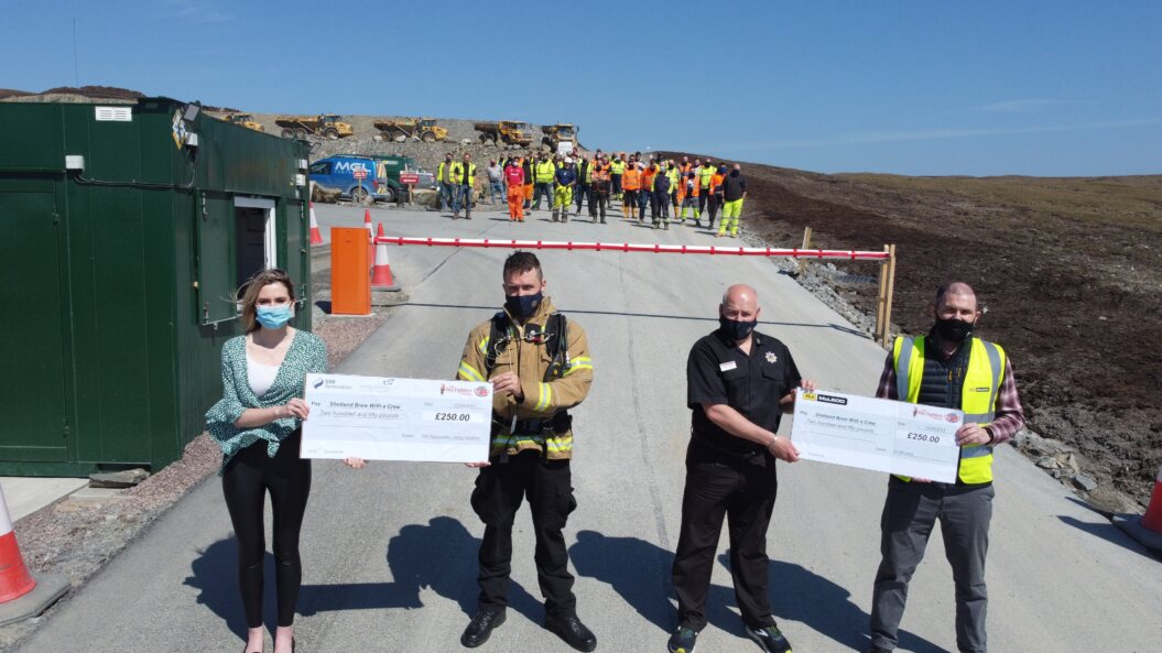 Firefighters' windfarm visit scoops a further £500 for Shetland