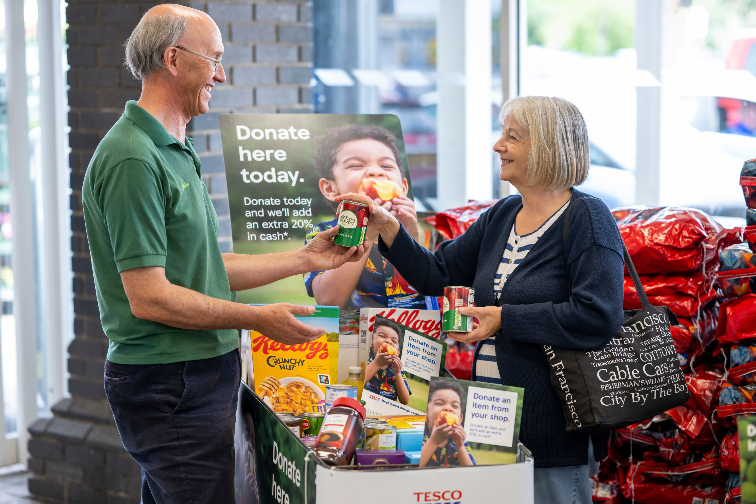 Tesco Groceries, Online Food Shopping, Collect Free Donations